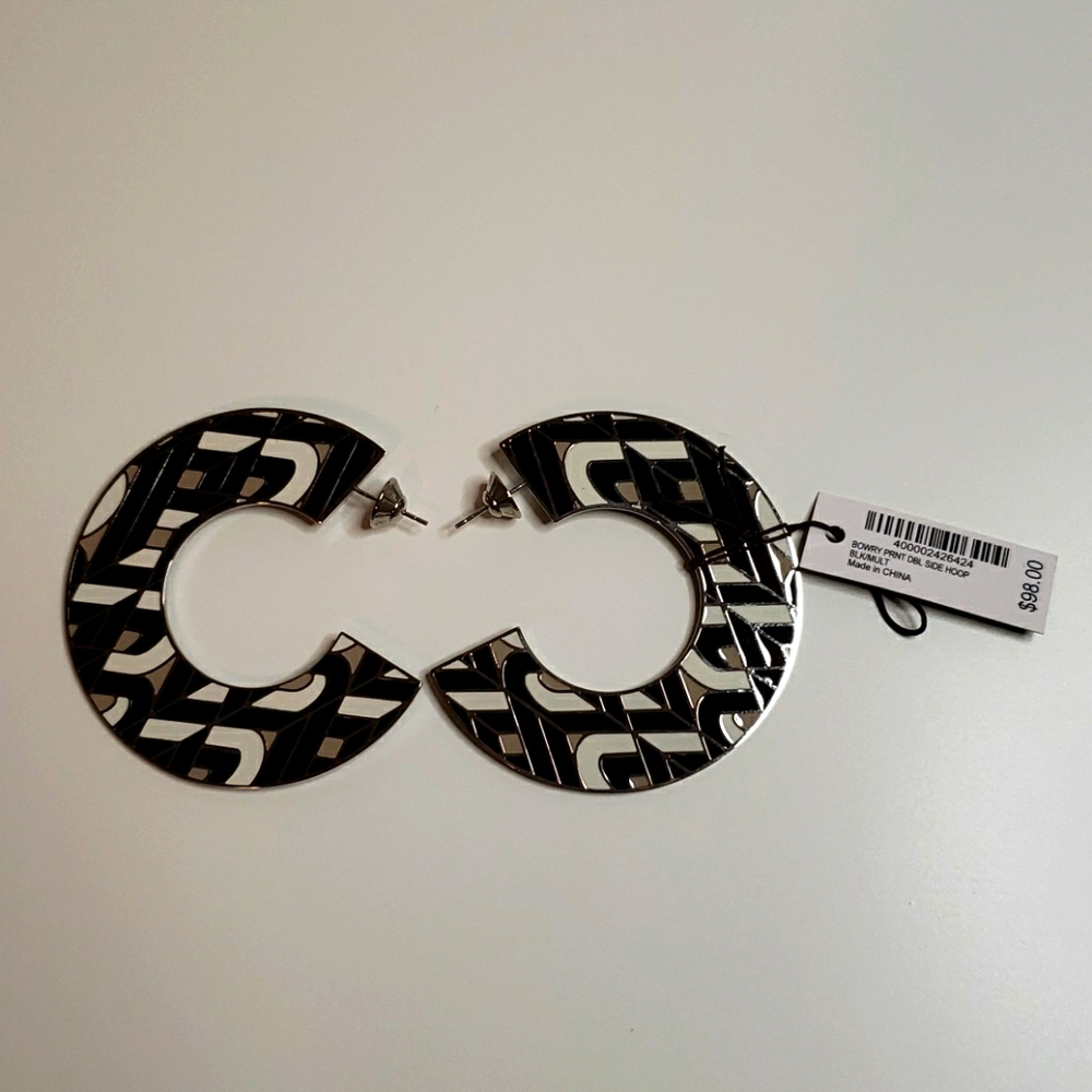 Henri Bendel Hoop Enamel Earrings